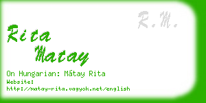 rita matay business card