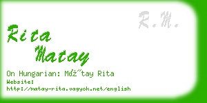 rita matay business card